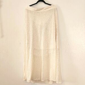NWT H&M White Sequin Midi Skirt, Size 16